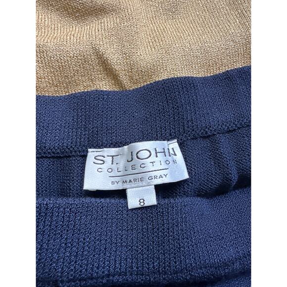 St.  John Collection by Marie Gray Navy Blue Santana Knit Pants Size 8 - Picture 2 of 6